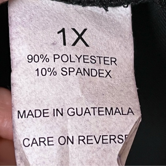 Briggs New York | Vtg Black Velvet Silver Sparkle Short Sleeve Top, 1X - Picture 6 of 7